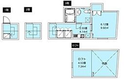 ＦＡＩＲ町屋2 3階1Kの間取り