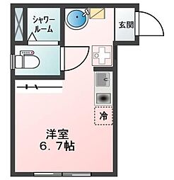 Glanz稲荷台 ワンルームの間取図画像