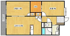 ステラ・コート参番館 105 ｜ 福岡県久留米市西町377-7（賃貸マンション2LDK・1階・65.42㎡） その2