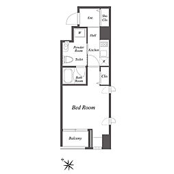 ニューシティアパートメンツ新川II 7階1Kの間取り