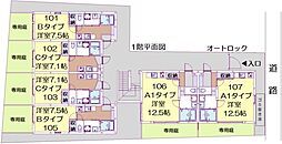 ベイシティ 2階1Kの間取り