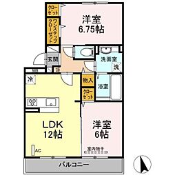 エクセル市ヶ尾 2LDKの間取図画像