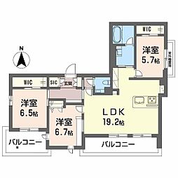 モンタージュ政所 3階3LDKの間取り