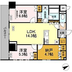 サンジョイアゼロ 5階2SLDKの間取り