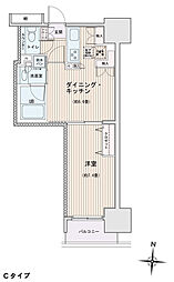 JR総武線 錦糸町駅 徒歩5分の賃貸マンション 10階1DKの間取り