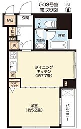 デュオスカーラ田原町 1LDKの間取図画像