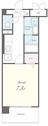 アクシス 1Kの間取図画像