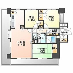 リージェントコート黒田 3LDKの間取図画像