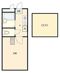 ヴイラ相模原2 1Kの間取図画像