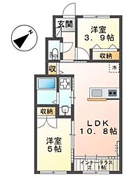(仮称)新築藤沢打戻アパート 2LDKの間取図画像