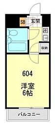 グローリア初穂椎名町 1Kの間取図画像