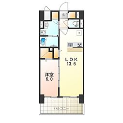 エターナ千里丘 1LDKの間取図画像