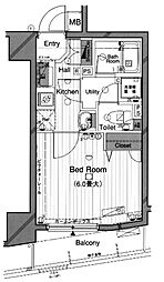 ガラ・シティ東日本橋 1Kの間取図画像
