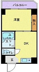 京急本線 京急川崎駅 徒歩6分の賃貸マンション 10階1DKの間取り