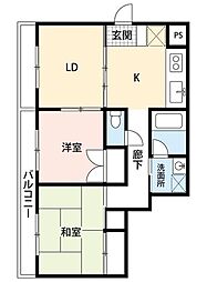 ベルファース朝霞台 2DKの間取図画像