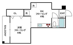 シーダー・エム阿佐谷 1DKの間取図画像