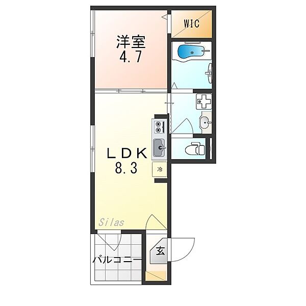 京都府京都市下京区屋形町(賃貸アパート1LDK・2階・30.57㎡)の写真 その2