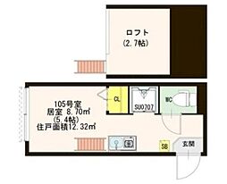 ハーモニーテラス南長崎 ワンルームの間取図画像