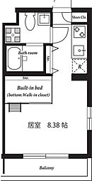 Graces東中野 2階1Kの間取り