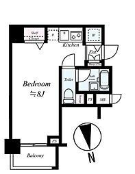 東急池上線 長原駅 徒歩12分の賃貸マンション 1階ワンルームの間取り
