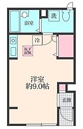 ステラ仲町 1階ワンルームの間取り