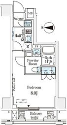 ムニレジデンス上野 1Kの間取図画像