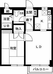 調布パークス 1LDKの間取図画像
