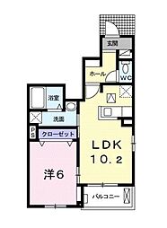 メゾンソフィア 1階1LDKの間取り