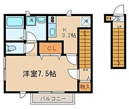 ラ・ルーシュ 1Kの間取図画像
