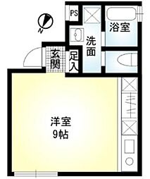 リシェス橋本 1階ワンルームの間取り