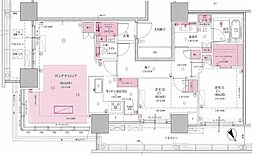 ブリリアタワー浜離宮 2LDKの間取図画像
