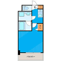 JR山手線 五反田駅 徒歩5分の賃貸マンション 4階1Kの間取り