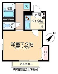 メゾン・Ｎ 2階1Kの間取り