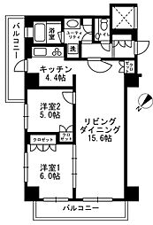 アーバンパーク代官山2 2LDKの間取図画像