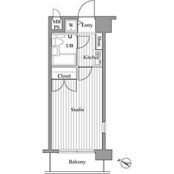 ジェイパーク池袋公園前 4階1Kの間取り