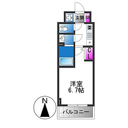 大阪市生野区巽西4丁目マンション 1Kの間取図画像