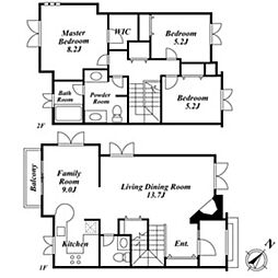 荻窪グリーンヴィレッジA棟 1階3LDKの間取り