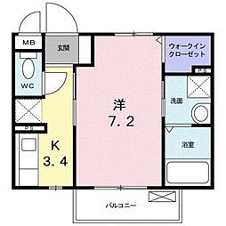 アクティーフ西所沢 1Kの間取図画像