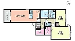 RSサニー 2LDKの間取図画像