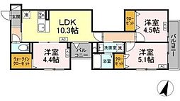 セレスティア西瑞江 3階3LDKの間取り