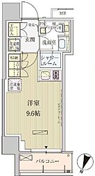 パークアクシス赤坂見附 ワンルームの間取図画像
