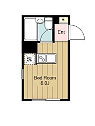 プラーズ生田 ワンルームの間取図画像
