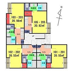 さくらひなたのsentiero 2階1Kの間取り