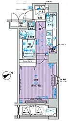 メインステージ上野 1Kの間取図画像