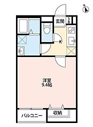 ロワジール硯町 1Kの間取図画像