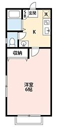 メゾン・ド・クレール 1Kの間取図画像