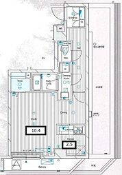 グランヴァンフリステーラ東陽町 ワンルームの間取図画像