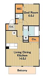 フローラ1 1階2LDKの間取り