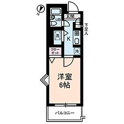 菱和パレス上北沢 2階1Kの間取り