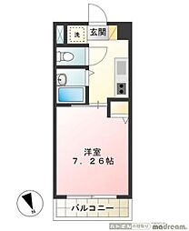 ハイポイント竹ノ塚 1Kの間取図画像